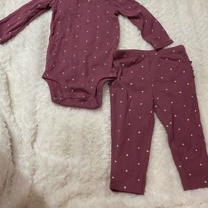 Carter's Mauve Heart Baby Set